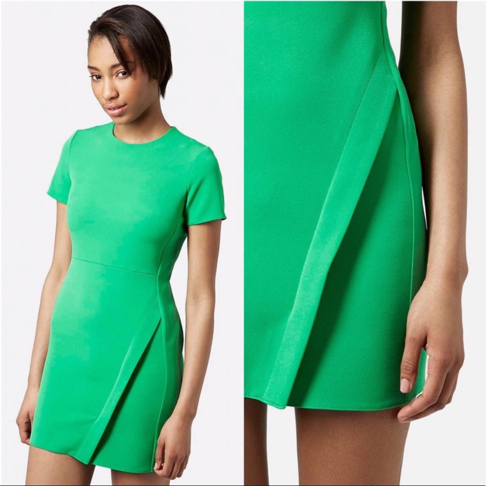 Topshop green asymmetrical dress